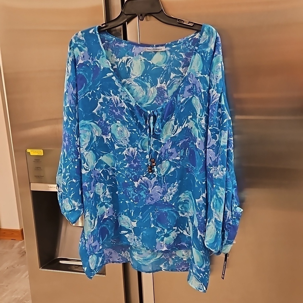 💕VIVIENNE WESTWOOD💕 Chiffon Batwing Blousson Sleeve Blouse ~ Abstract Floral
